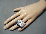 Betty Boop Zuni Mother Of Pearl Sterling Silver Ring Native American-Nativo Arts