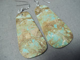 Native American Marvelous Santo Domingo Royston Turquoise Sterling Silver Earrings-Nativo Arts