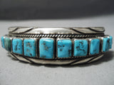 Impressive Vintage Navajo Turquoise Sterling Silver Bracelet Native American-Nativo Arts