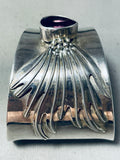 Artisitc Vintage Native American Navajo Amethyst Sterling Silver Bracelet-Nativo Arts