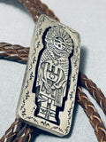 Astounding Vintage Native American Navajo Sterling Silver Kachina Bolo-Nativo Arts