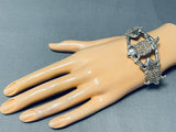 Wonderful Triple Toad Native American Navajo Sterling Silver Bracelet Cuff-Nativo Arts