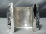 So Detailed Huge Hummingbird Navajo Sterling Silver Bracelet Native American-Nativo Arts