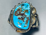 One Of Best Ever Vintage Native American Navajo Old Kingman Turquoise Sterling Silver Bracelet-Nativo Arts