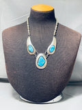 Best Terr Goodluck Vintage Native American Navajo Turquoise Sterling Silver Necklace-Nativo Arts