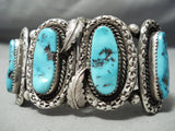 Opulent Vintage Native American Navajo Old Sleeping Beauty Turquoise Sterling Silver Bracelet-Nativo Arts