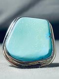 One Of The Biggest Ever Native American Navajo Tommy Jackson Turquoise Sterling Silver Ring-Nativo Arts