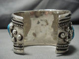 Striking Vintage Native American Navajo Turquoise Sterling Silver Bracelet Old Cuff-Nativo Arts