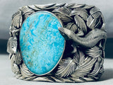 Native American 217 Gram Monster Lizard San Felipe Turquoise Sterling Silver Bracelet-Nativo Arts