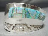 Very Important Vintage Native American Navajo Ivan Kee Pearl Sterling Silver Bracelet Cuff-Nativo Arts