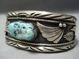 Thick Heavy!! Vintage Native American Navajo Light Blue Turquoise Sterling Silver Bracelet Old-Nativo Arts