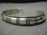 Important Vintage Native American Navajo Nation President Sterling Silver Bracelet Cuff-Nativo Arts