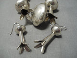 Ron Hurley Vintage Native American Navajo Sterling Silver Native Old Squash Blossom Necklace-Nativo Arts
