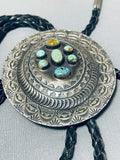 Tremendous Vintage Native American Navajo Turquoise Sterling Silver Bolo-Nativo Arts