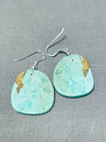 Native American Wonderful Santo Domingo Royston Turquoise Sterling Silver Earrings-Nativo Arts