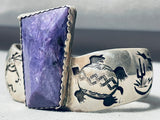 One Of The Finest Vintage Native American Navajo Charoite Sterling Silver Bracelet-Nativo Arts