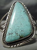 One Of The Best Vintage Native American Navajo Apache Turquoise Sterling Silver Bracelet Old-Nativo Arts