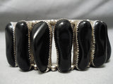 Native American Best Vintage Santo Domingo Onyx Sterling Silver Bracelet Old-Nativo Arts