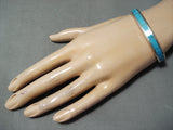 Unbelievable Zuni Kingman Turquoise Sterling Silver Bracelet Native American-Nativo Arts