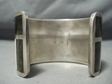 Best Vintage Native American Navajo Turquoise Heishi Sterling Silver Bracelet Cuff Old-Nativo Arts