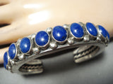 Native American Heavy Orville Tsinnie Lapis Sterling Silver Bracelet Cuff Old-Nativo Arts