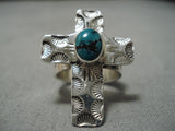 Exquisite Navajo Native American Turquoise Sterling Silver Ring-Nativo Arts