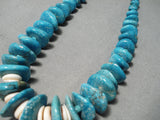 Unforgettable Vintage Native American Navajo Carico Lake Turquoise Sterling Silver Necklace Old-Nativo Arts