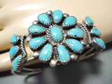 Fabulous Vintage Native American Zuni Blue Gem Turquoise Sterling Silver Bracelet-Nativo Arts