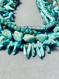 One Of The Best Vintage Native American Navajo Green Turquoise Sterling Silver Necklace-Nativo Arts