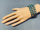 Native American Very Rare Big Eye Royston Turquoise Sterling Silver Bracelet-Nativo Arts