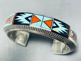 Extreme Intricacy Vintage Native American Navajo Turquoise Sterling Silver Bracelet-Nativo Arts