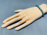 Very Old Vintage Native American Navajo Blue Green Turquoise Sterling Silver Bracelet-Nativo Arts