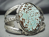 Important Vintage Native American Navajo #8 Turquoise Sterling Silver Bracelet-Nativo Arts
