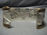 Striking Vintage Navajo Sterling Silver Native American Bracelet Old-Nativo Arts
