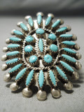 One Of Best Vintage Native American Zuni Turquoise Sterling Silver Bracelet Ring Set-Nativo Arts