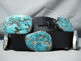 Huge Turquoise Slab Native American Navajo Sterling Silver Concho Belt-Nativo Arts