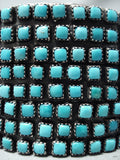 Best Vintage Native American Zuni Turquoise Square Sterling Silver Bracelet-Nativo Arts