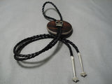 Astounding Vintage Navajo Ironwood Sterling Silver Native American Bolo Tie Old-Nativo Arts