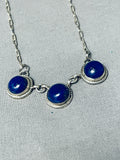 Best Native American Navajo Lapis Sterling Silver Necklace-Nativo Arts