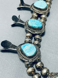 Rare Robins Egg Turquoise Vintage Native American Navajo Sterling Silve Squash Blossom Necklace-Nativo Arts