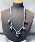 Dancing Kachina Vintage Native American Zuni Turquoise Sterling Silver Necklace-Nativo Arts