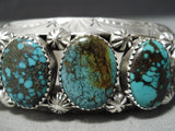 Heavy Thick!! Native American Navajo Spiderweb Turquoise Sterling Silver Bracelet Cuff-Nativo Arts