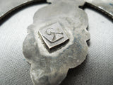 Intricate Vintage Native American Navajo Zuni Turquoise Sterling Silover Squash Blossom Necklace-Nativo Arts