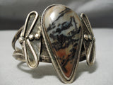 Best Vintage Native American Navajo Petrified Wood Sterling Silver Bracelet Old-Nativo Arts