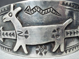 Early Huge Animal Vintage Native American Navajo Sterling Silver Bracelet Cuff Old-Nativo Arts