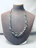 Native American Marvelous Vintage Santo Domingo Turquoise Heishi Triple Strand Necklace-Nativo Arts