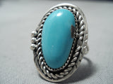 Incredible Vintage Navajo Turquoise Sterling Silver Ring Native American Old-Nativo Arts