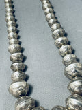 Elegant Vintage Native American Navajo Huge Sterling Silver Pillow Bead Necklace-Nativo Arts