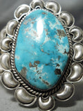 Substantial Vintage Native American Navajo Gilbert Turquoise Sterling Silver Bracelet-Nativo Arts