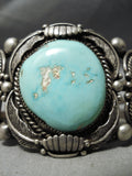 Opulent Vintage Native American Navajo Circular Natural Turquoise Sterling Silver Bracelet-Nativo Arts